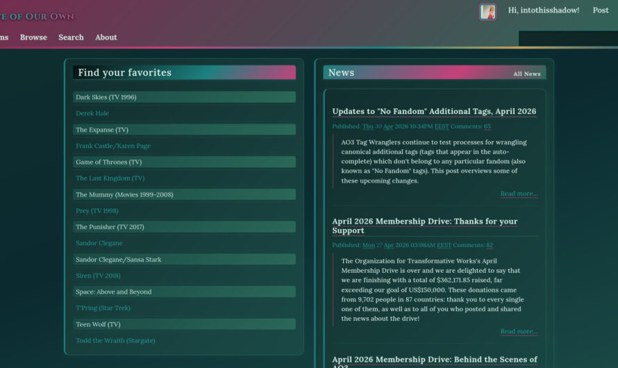 Peacock Flare – AO3 Site Skin (With Mobile Add-On)