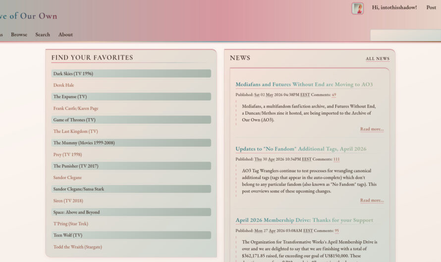 Poudre et Plume – AO3 Site Skin (With Mobile Add-On)